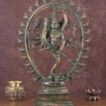 Brass Urdhava Tandava Nataraja | 24.5" x 16" x 6" | Sacred Lifted Dance | Lord Shiva's Supreme Dance | Temple Art | Divine Energy | Jaipurio